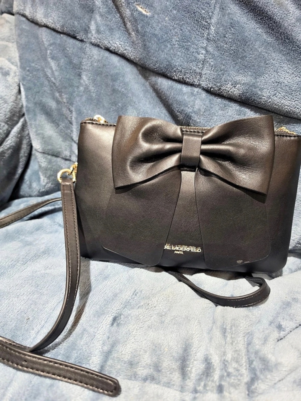 KARL LAGERFELD PARIS Maybelle Bow Crossbody Bag Black